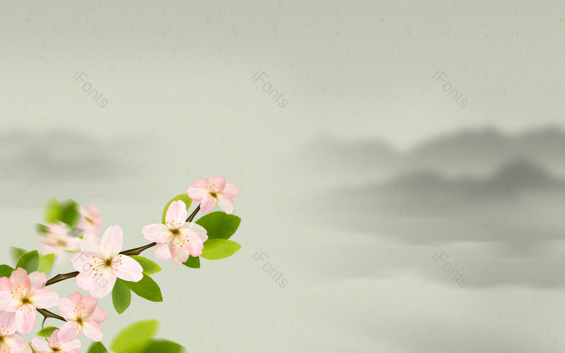 棕色国风质感山水意境惊蛰宣传背景,插画/手绘图,插画/手绘图库,插画/手绘图下载,插画/手绘